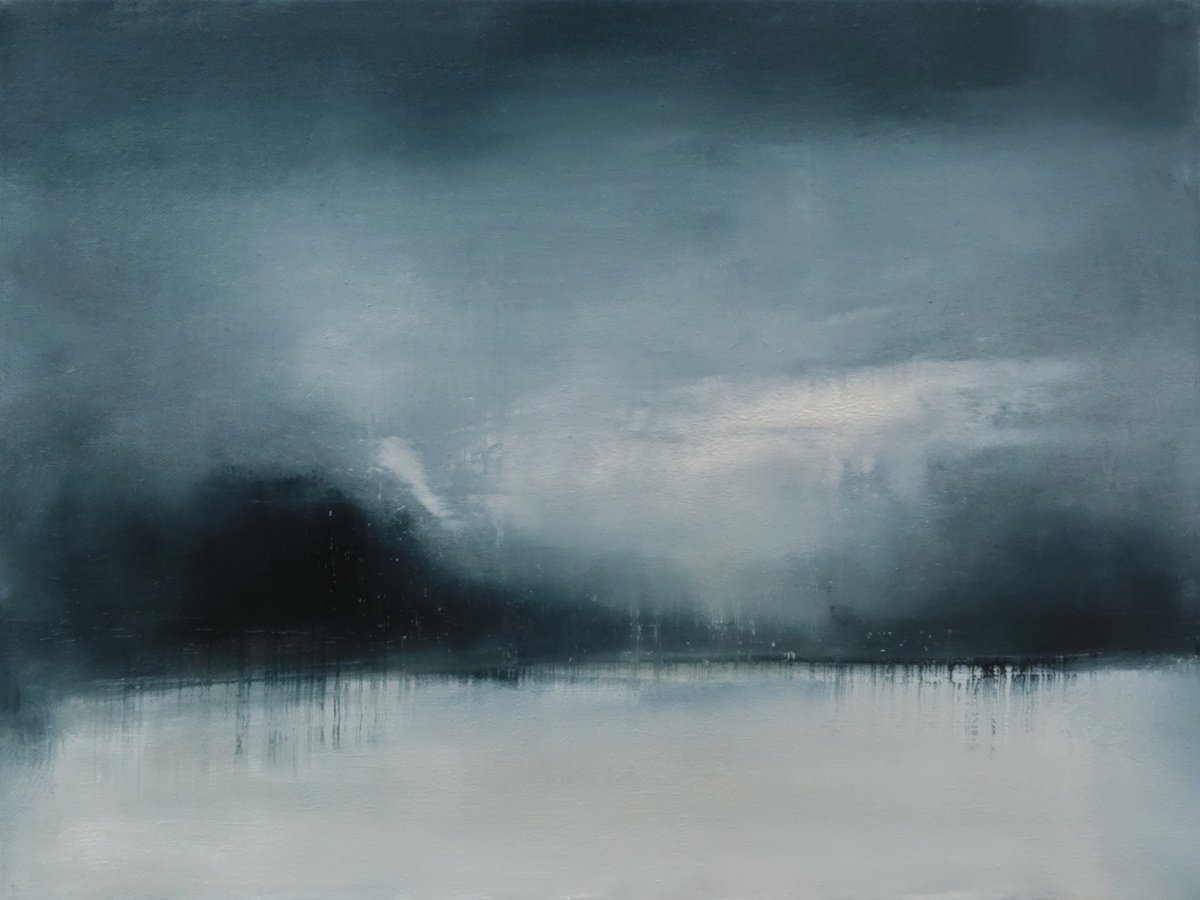 Impressionistic Landscape Oil Painting By Howard Sills, 16 X 12, Walk Out To Winter, Original Artwork