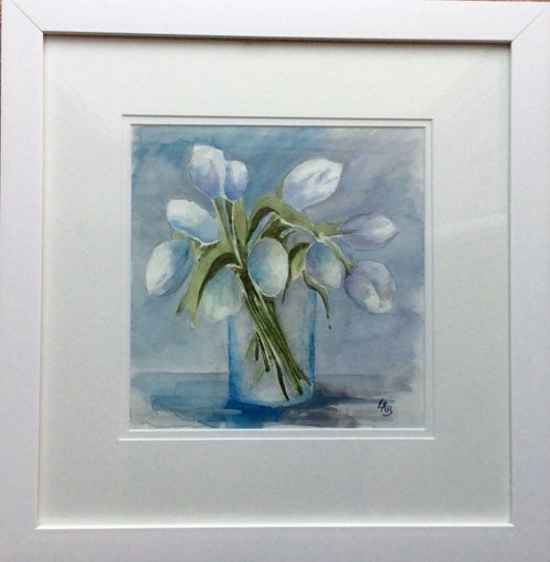White Tulips by Linda Bartlett