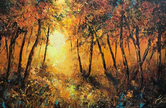 Autumn Fire  No2 -landscape painting