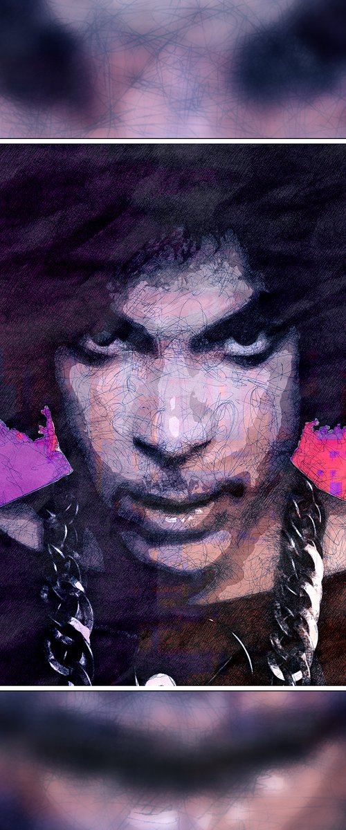 Prince - Purple Rain - Pop Art Modern Poster Andy Warhol Stylised Art by Jakub DK - JAKUB D KRZEWNIAK