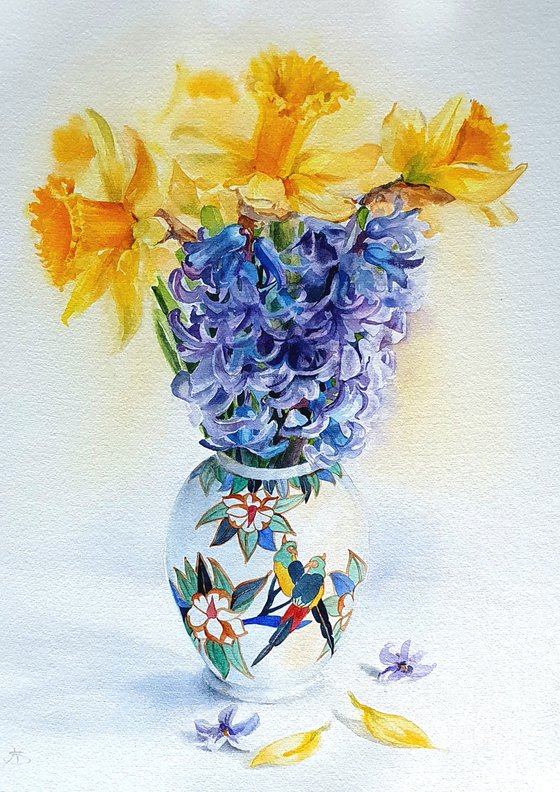 Spring Harmony Daffodils and Hyacinths