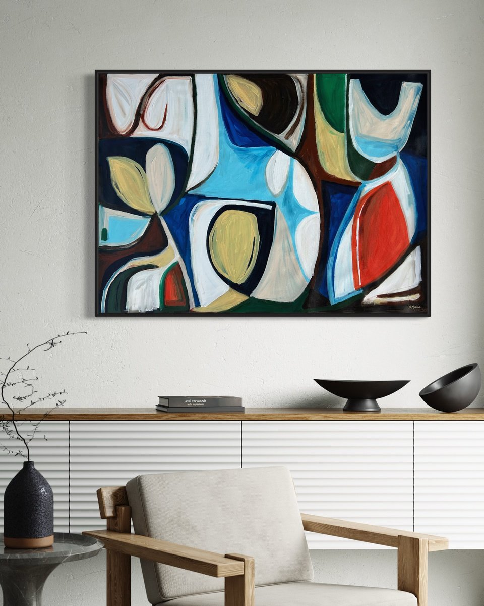Abstract Acrylic Painting By Samantha Malone, 50 X 37", Chasing The Light, Original Artwork