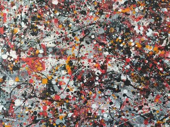 Modern JACKSON POLLOCK style ACRYLIC on CANVAS by M.Y.