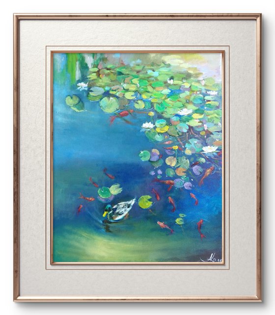 Vibrant pond landscape