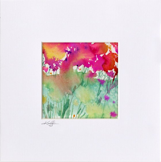 A Walk Among The Flowers 11 - Abstract Floral Watercolor painting by Kathy Morton Stanion