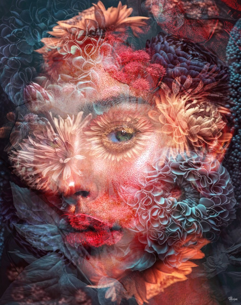 Illustrative Portrait Photograph By Bojan Jevtic, 34 X 43, Under The Sea, Original Artwork