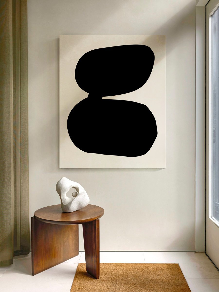 Abstract Acrylic Painting By Anna Pepe, 47 X 59, Forms 09, Original Artwork