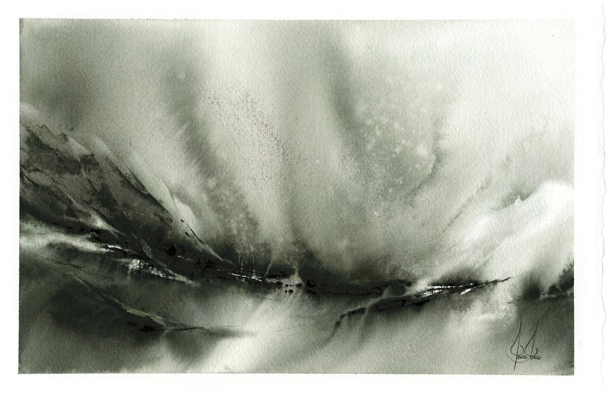 Impressionistic Landscape Watercolour By Ieva Janu, 11 X 7, A Walk Iii, Original Artwork