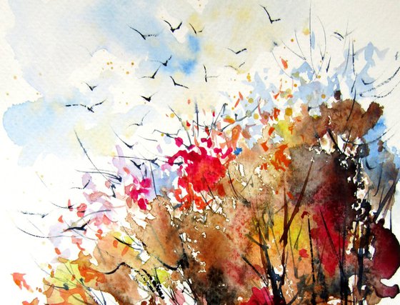 Fall with birds collection