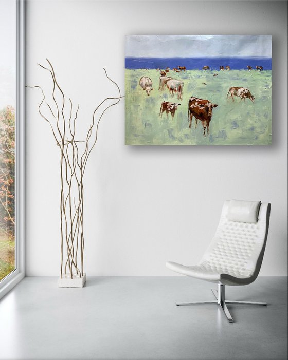 Landscape with cows.