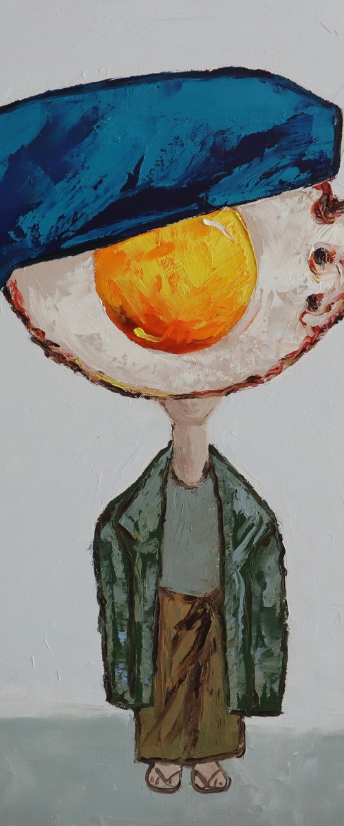 Egg boy in flip flops by Ta Byrne