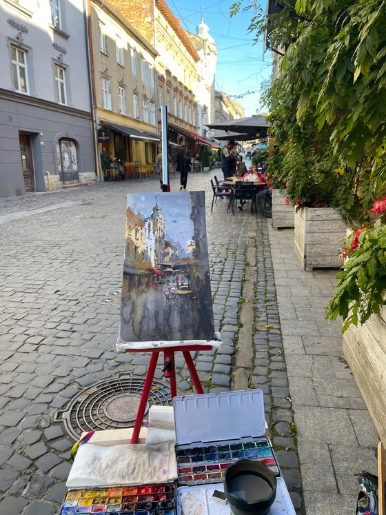 Quiet Street with Cafés