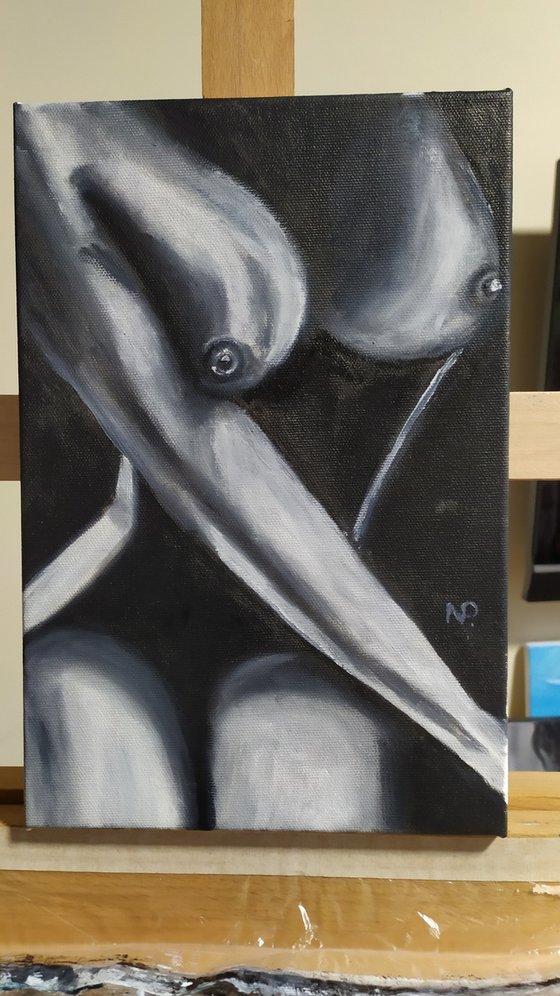 Sexy, original nude erotic oil painting, woman art, Gift, impressionism