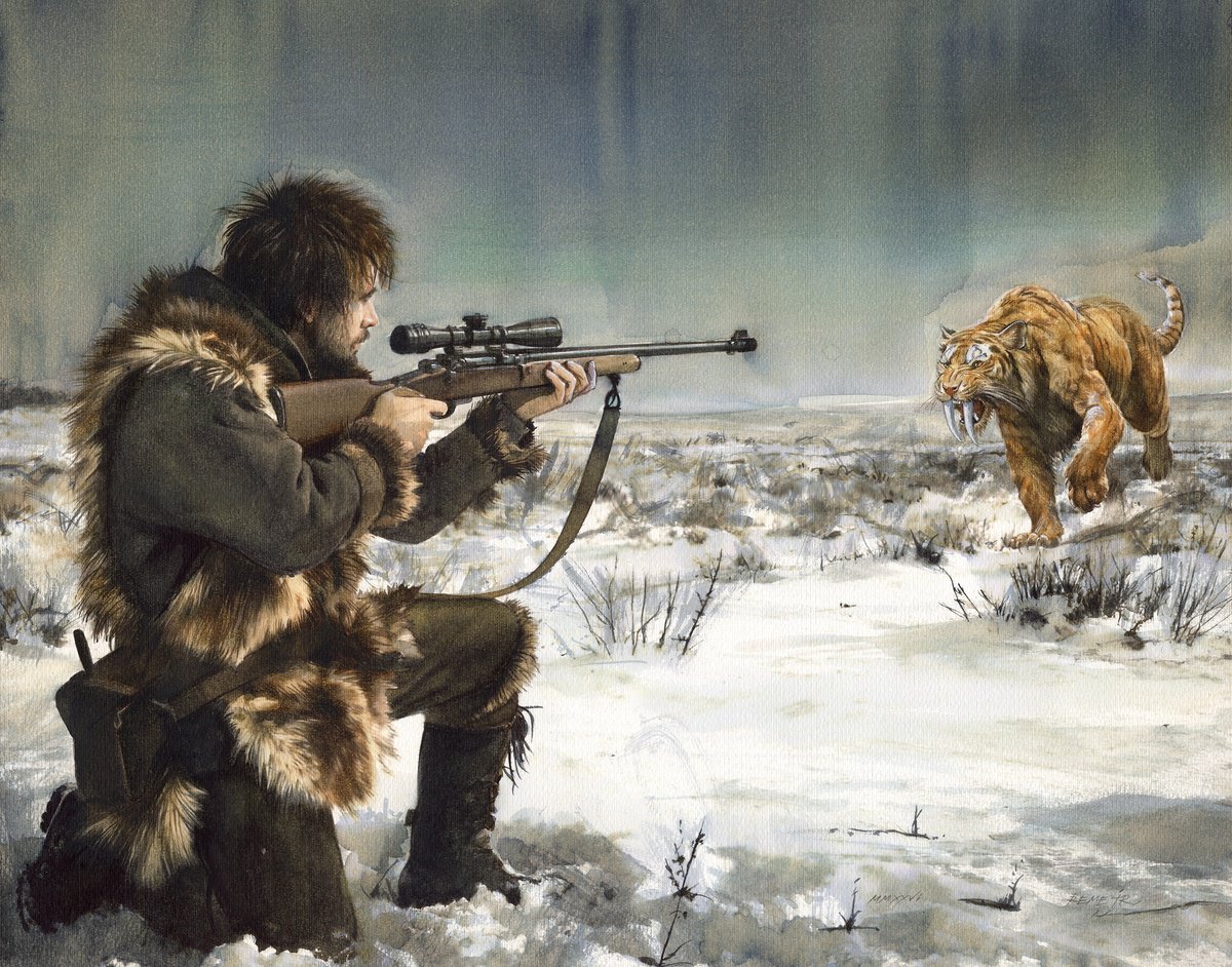 Expressive Watercolour , Prehistoric Hunter By Reme Jr., 20 X 17, Artwork For Sale On Artfinder