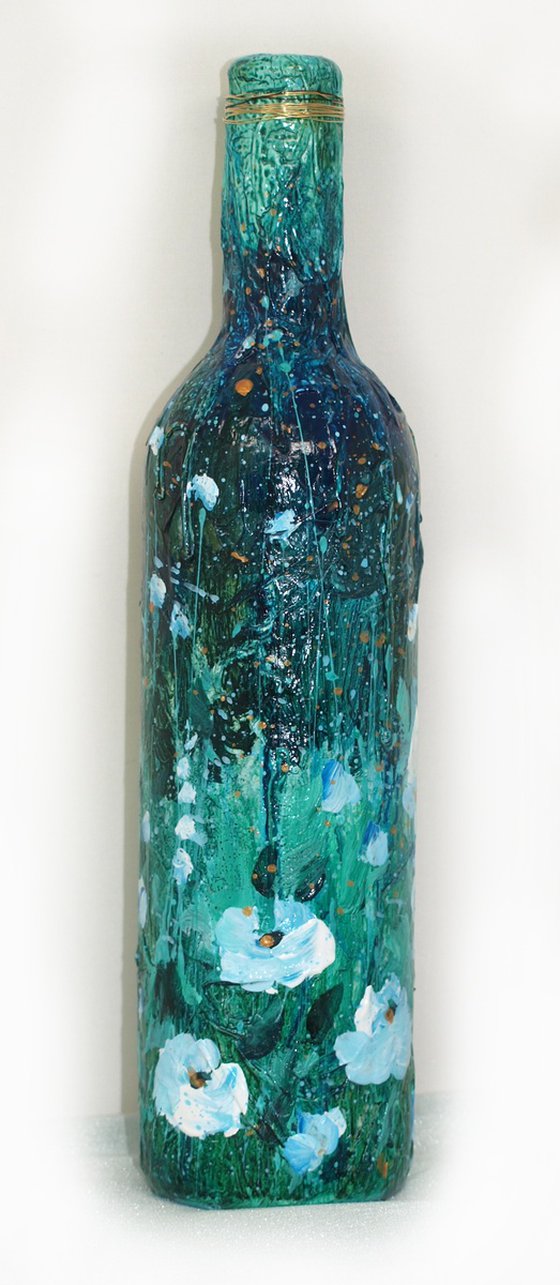 Garden Bliss 1 - Altered Wine Bottle Sculpture