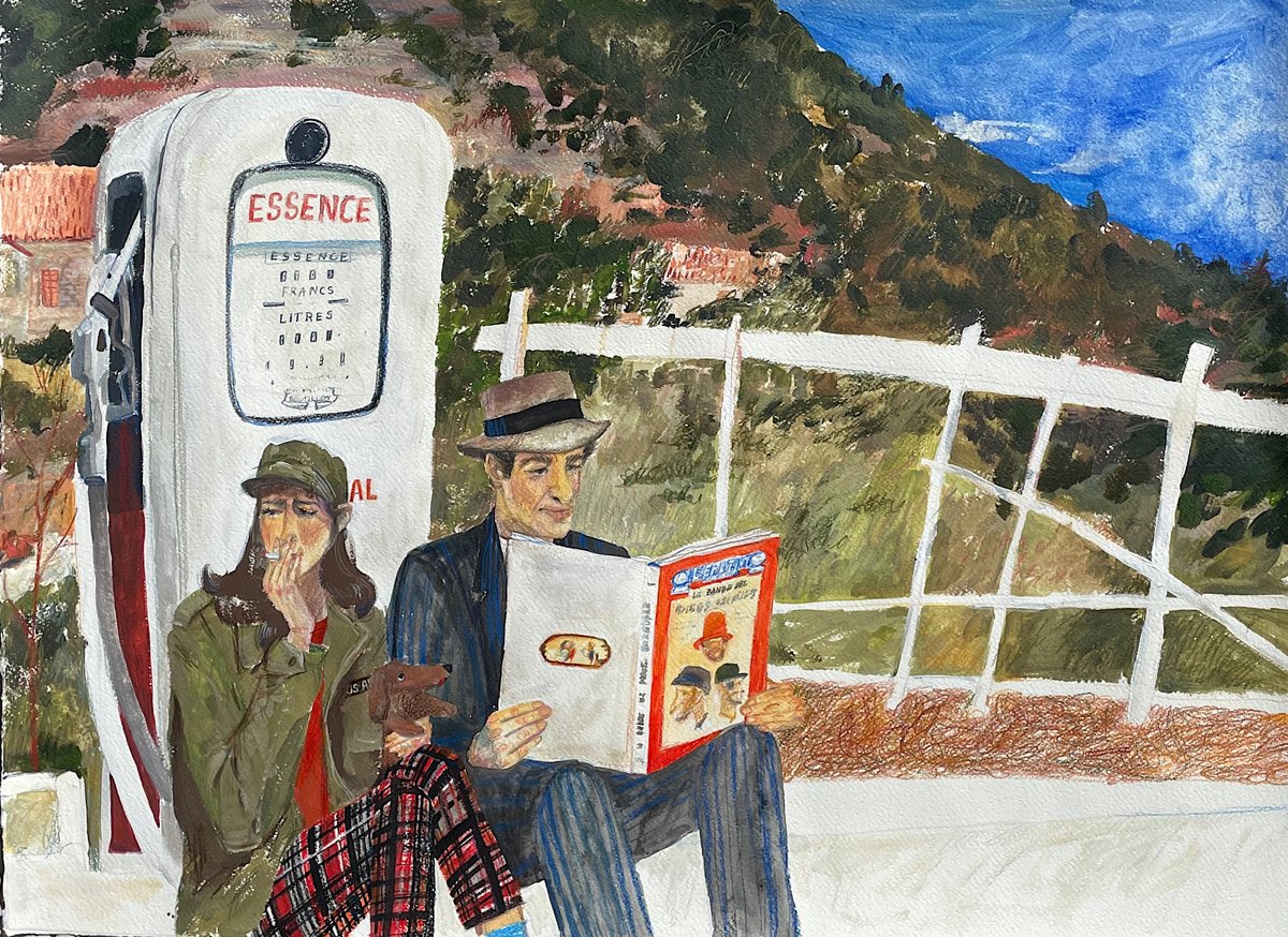 Impressionistic Portrait Painting By Anastasia Mazur-Skrobova, 30 X 22, Pierrot Le Fou, Original Artwork