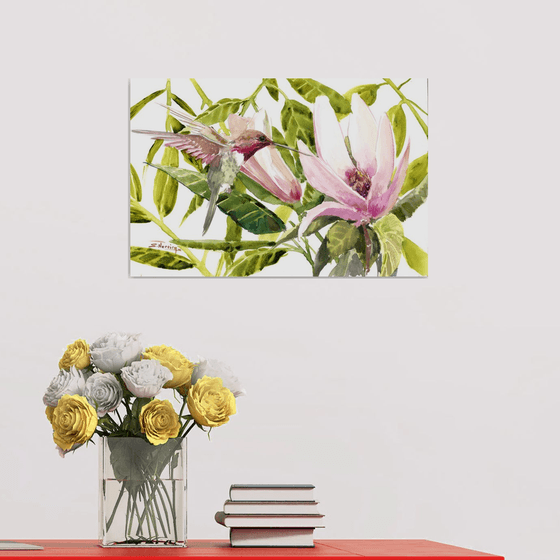 Hummingbird and Magnolia