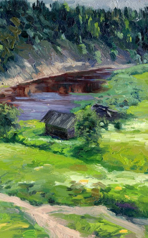 Pinega. Bathhouse by the river by Simon Kozhin