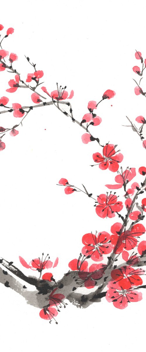 Crimson Spring Blossoms by Hai Doan