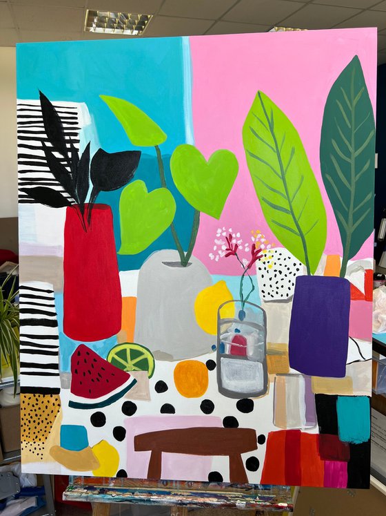 Watermelon Vase Still Life