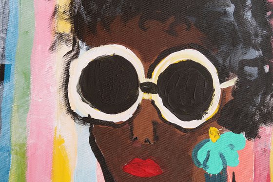 "Black girl with sunglasses"