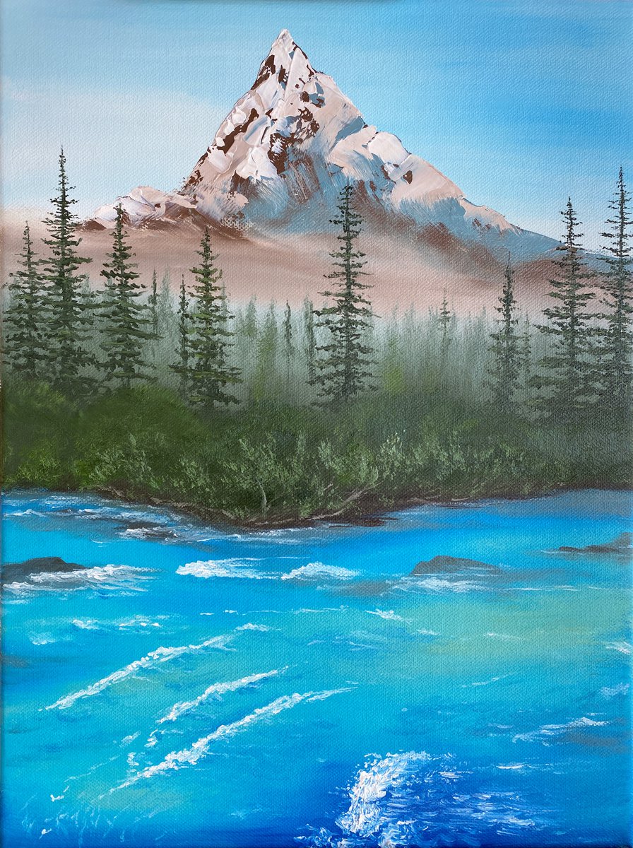 Mountain river, 30 x 40, oil on canvas by Marina Zotova