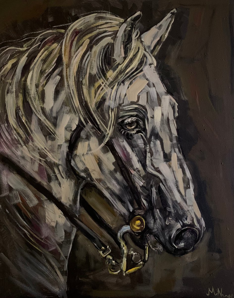 Horse oil painting by Emmanouil Nanouris