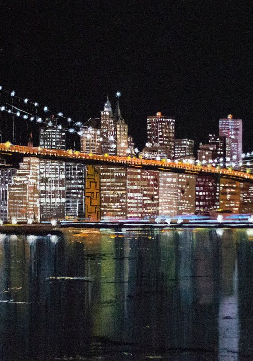 "NIGHT NEW YORK". BROOKLYN BRIDGE. by Tetiana Tiplova