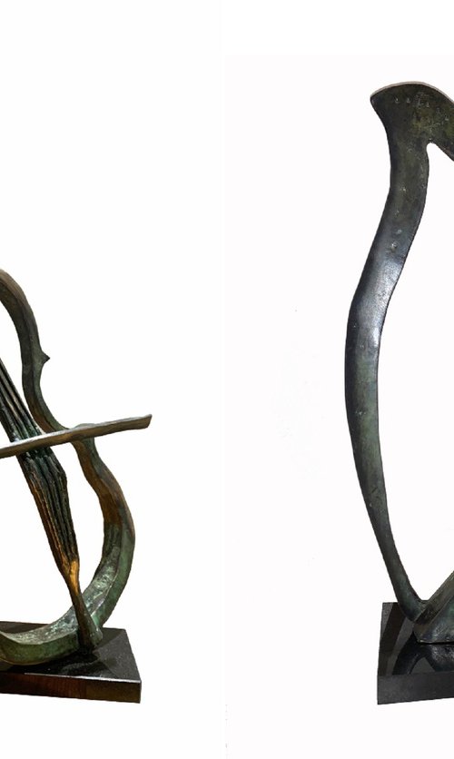 Diptych Cellist + Harp player by Toth Kristof