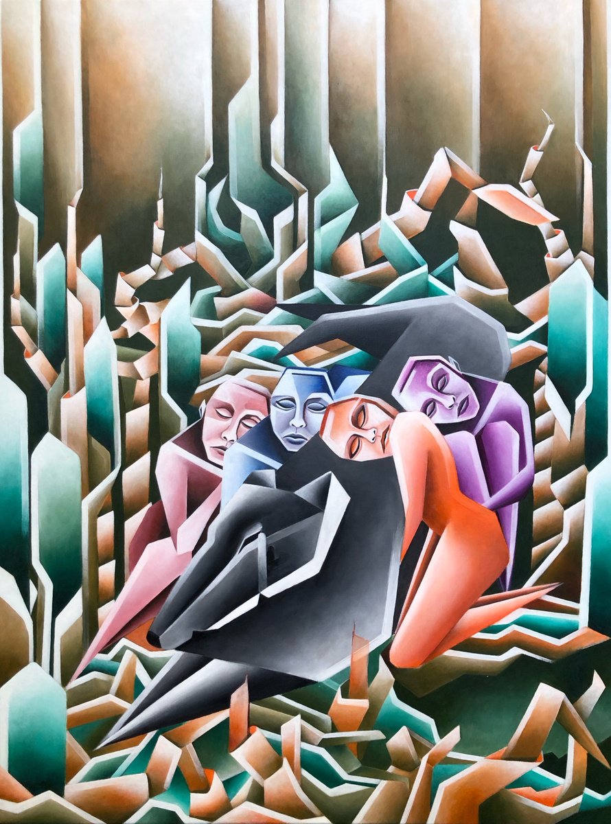 Acrylic Painting , Guarded Sleep By Kristina Saudinyte, 24 X 31, Artwork For Sale On Artfinder