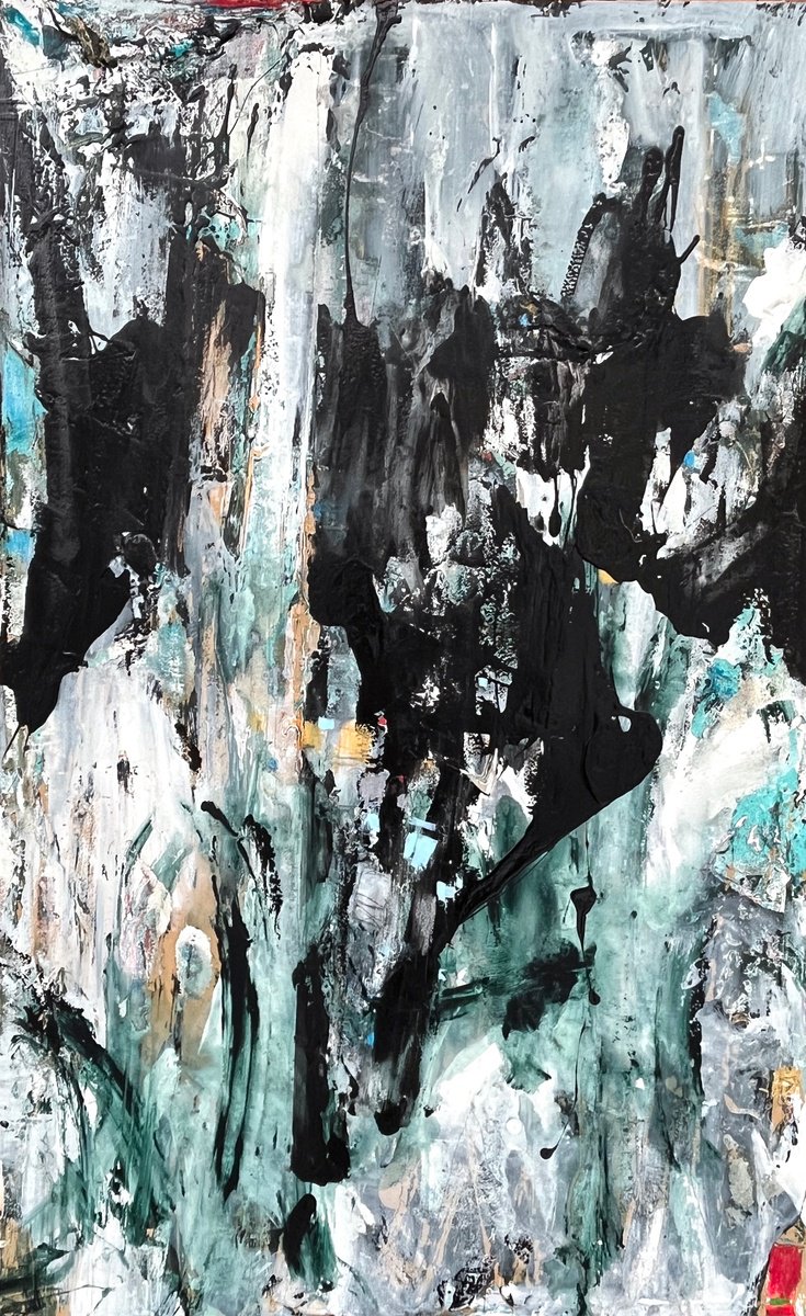 Organic Abstract Painting By Jason Forcier, 30 X 48, Cold Comment, Original Artwork