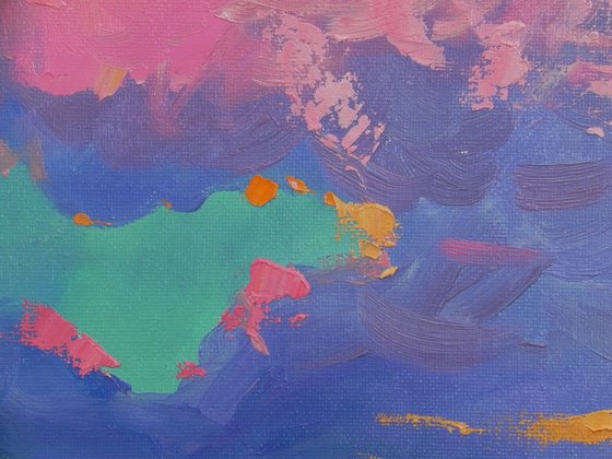 "Sky colors" - 2021 Original Abstract Landscape Bright Home Decor