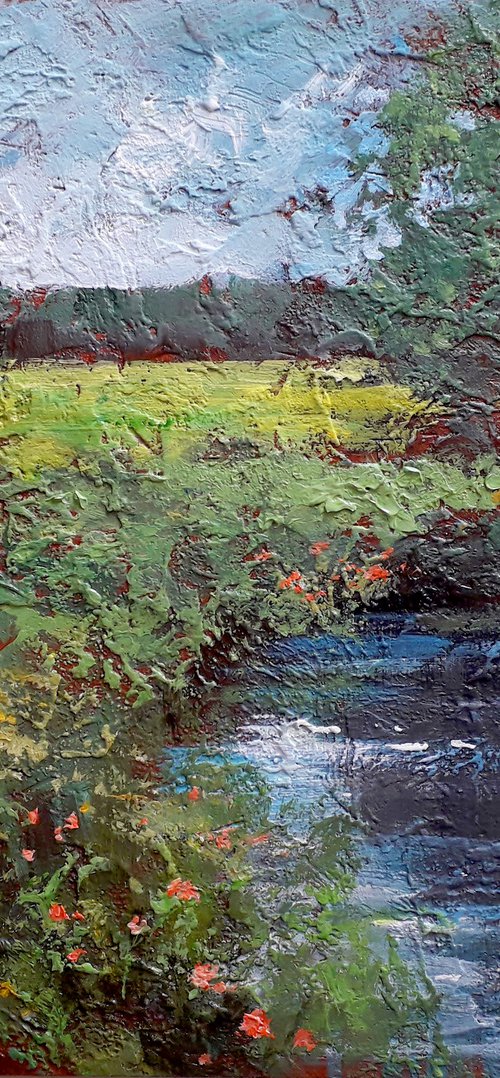 Overgrown pond. Texture painting by Alexander Zhilyaev