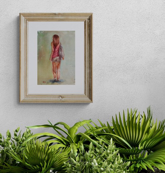 Into the unkown (2018) Original watercolor painting | Hand-painted Art Small Artist | Mediterranean Europe Impressionistic