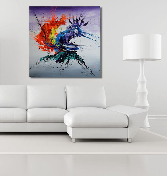 Clash Of Elements (Spirits Of Skies 100047) (100 x 100 cm) XXL (40 x 40 inches)