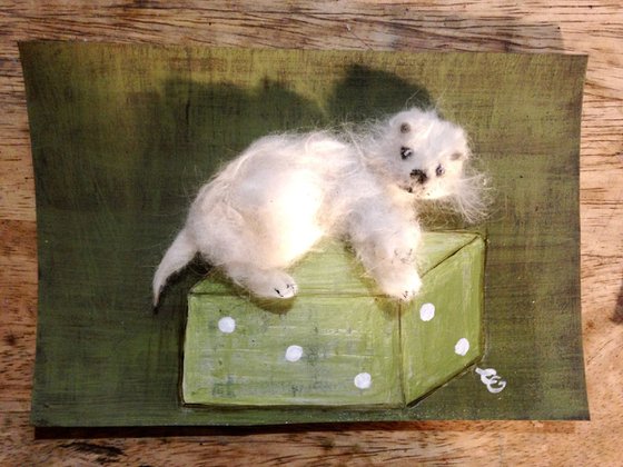 Herminette the player, the angora white ermine