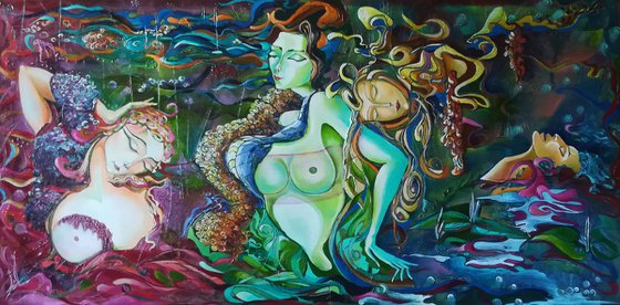 Love and passion(50x100cm, oil painting)