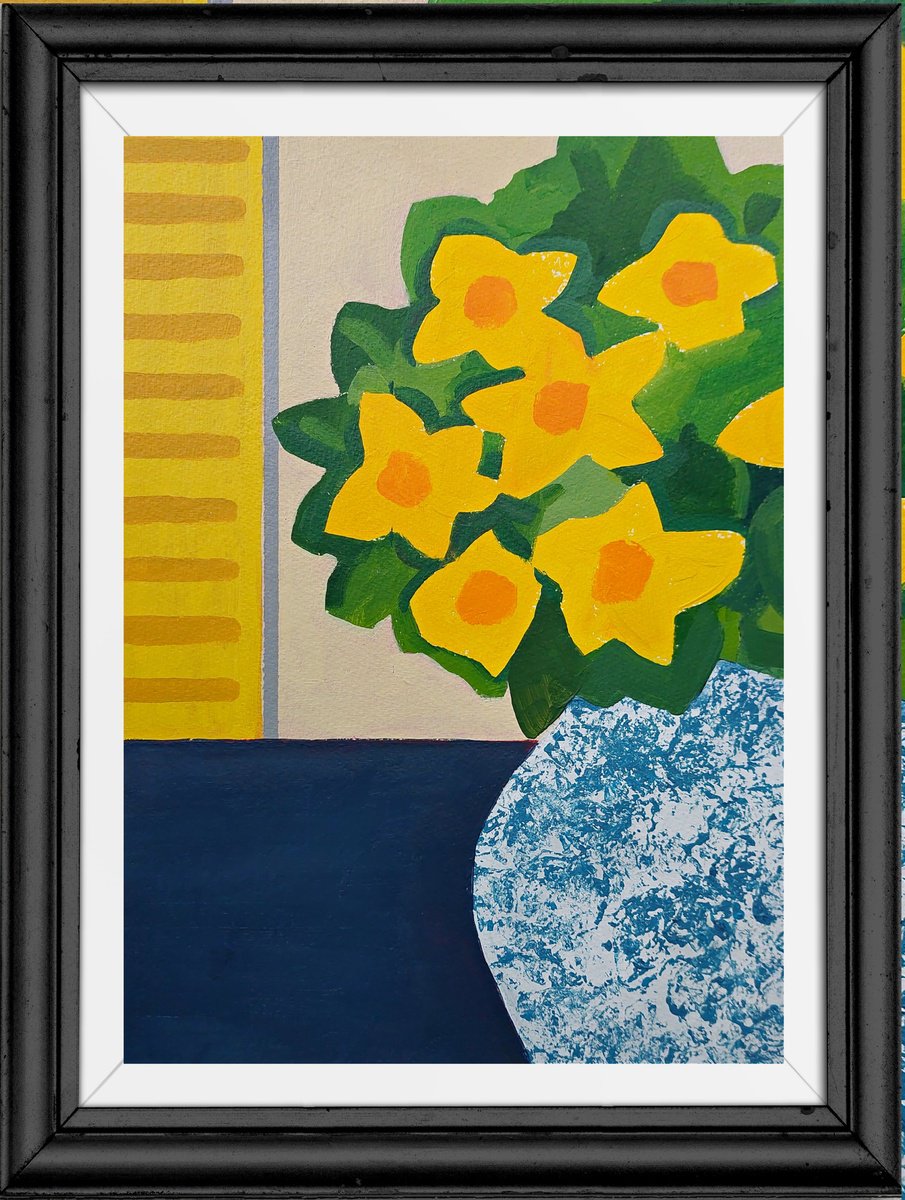 Daffodils in a Chinese Vase IV by Jan Rippingham