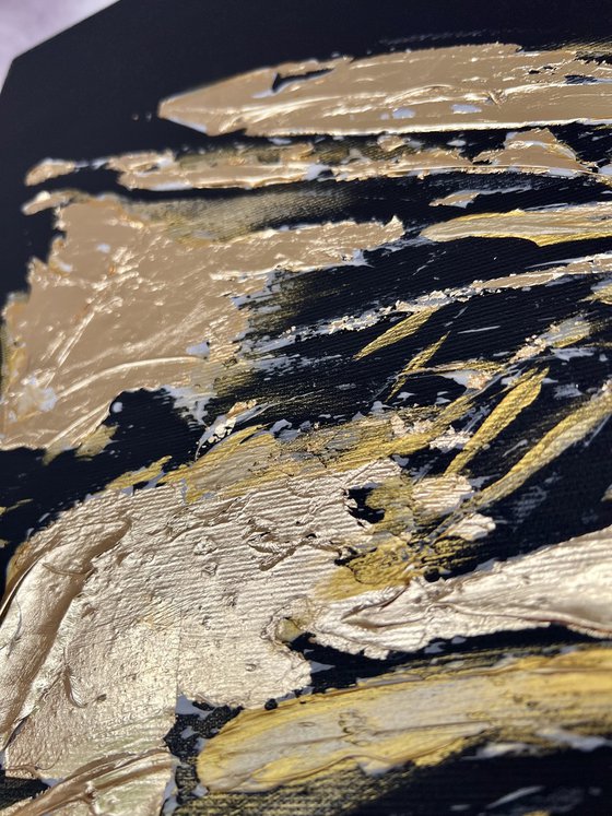 Gold Black abstract butterfly.