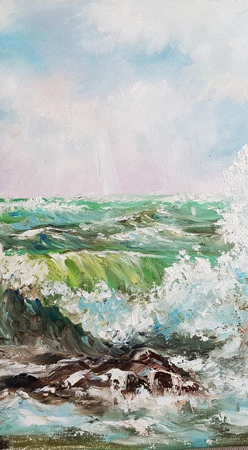 Seascape with Valeria Lisogor 30*40cm by Anna Reznik