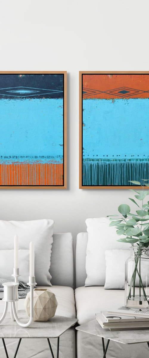 American Southwest, Set of Two Paintings by Sage Mountain Studio