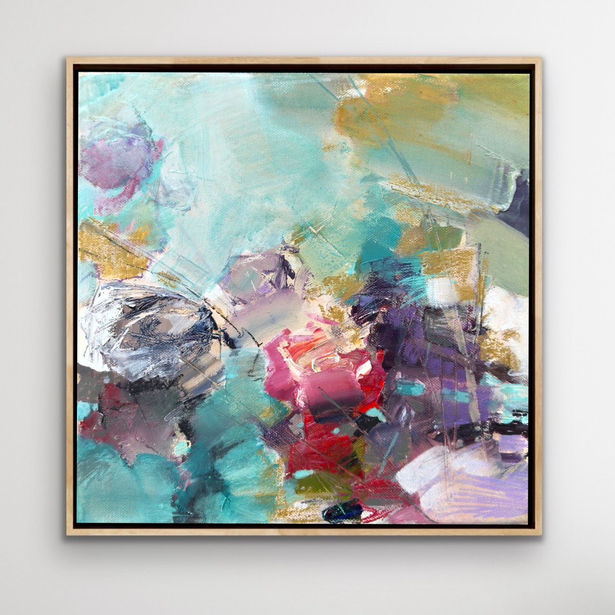 Abstract Painting By Olha Laptieva, 12 X 12", Everything Is Like In Dreams, Original Artwork