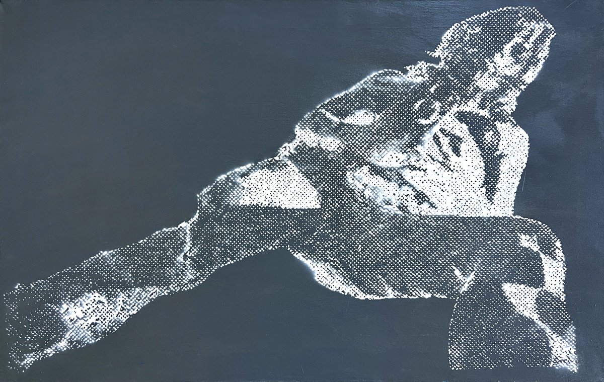 Portrait Acrylic Painting By Igor Galan, 43 X 28, Point Of Authority, Original Artwork