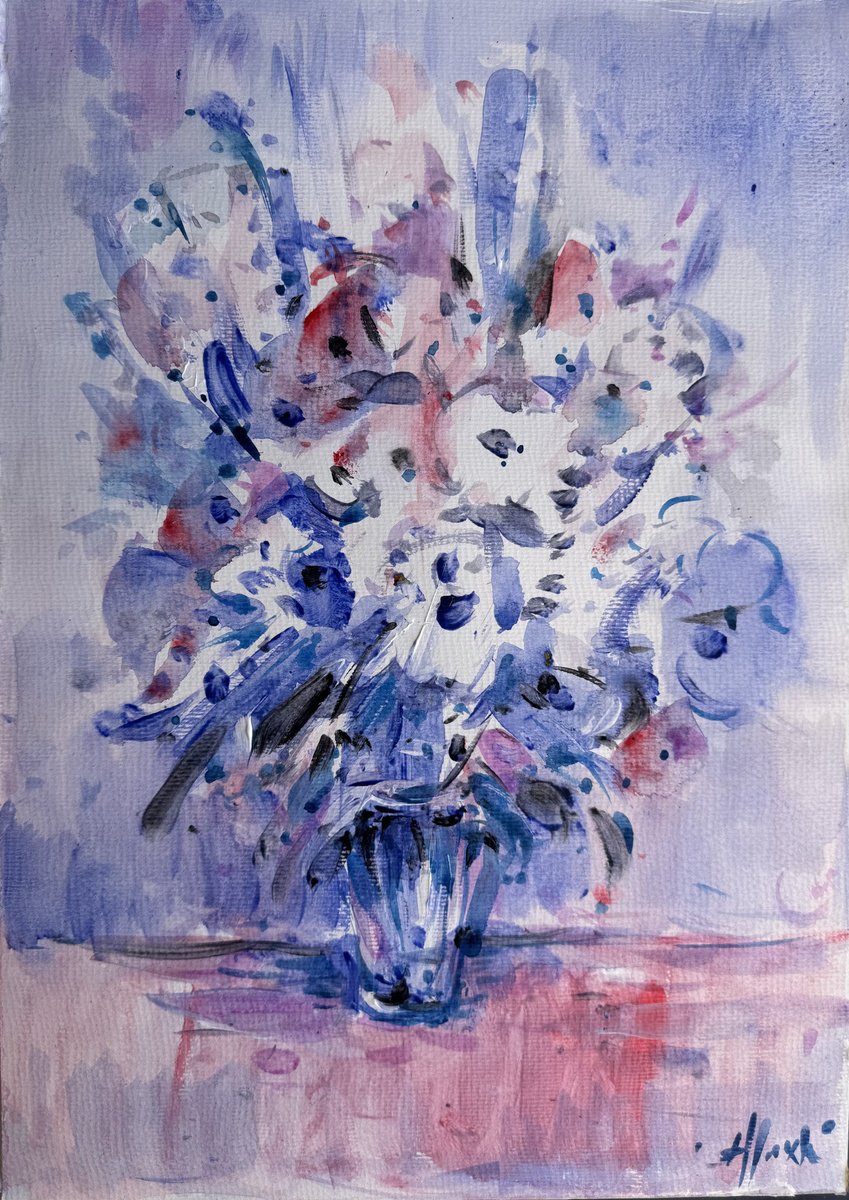 Impressionistic Watercolour , Morning Bouquet By Altin Furxhi, 12 X 17, Artwork For Sale On Artfinder