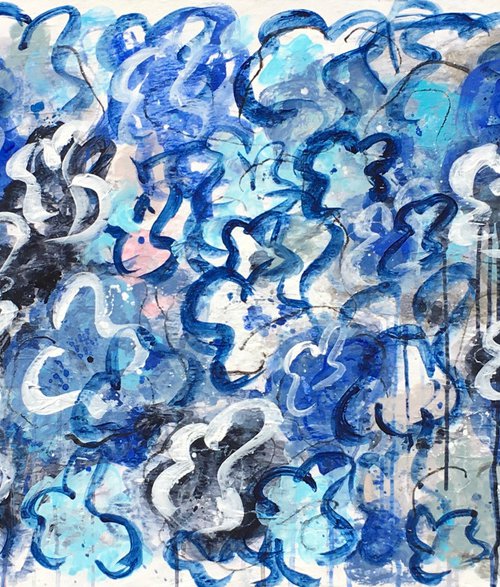 The Garden Party in Blue II by Angelika Millmaker