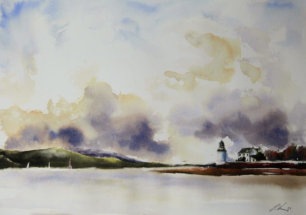 Big sky over Corran Lighthouse. by Graham Kemp
