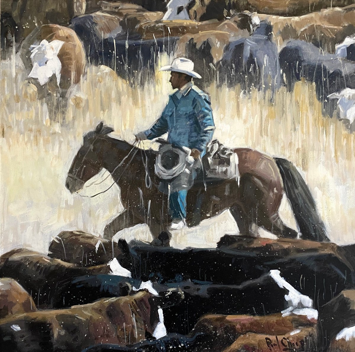  Cowboy Life No.23 By Paul Cheng, 24 X 24, Artwork For Sale On Artfinder