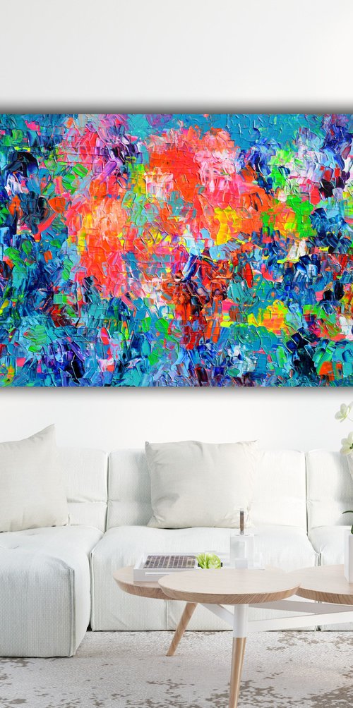 Palette 6 - Large Colorful Abstract Painting by Soos Tiberiu
