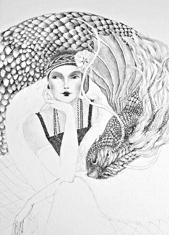 Lady and dragon