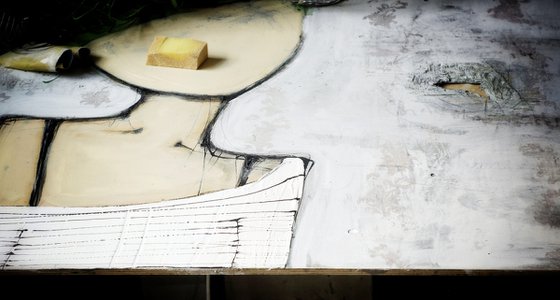 Girl Emerging From the Canvas